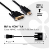 club3D DVI / HDMI kabelový adaptér DVI-D 24 plus 1pol. Zástrčka, Zástrčka HDMI-A 2.00 m černá CAC-1210 samozhášecí DVI kabel