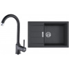 FRANKE SETT90Č tectonitový drez 780x500 mm S2D 611-78 XL čierna+batéria FP 9000.071 Onyx FRA 143.0618.752