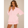 De Lafense 855 Harper 7/8 Muslin Homewear S-2XL set Růžová XXL