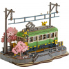 ROBOTIME Rolife DIY Svietiace 3D drevené puzzle Stanica so sakurami 223 dielikov