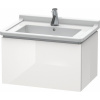 DURAVIT L-Cube závesná skrinka pod umývadlo, 1 zásuvka, 670 x 469 x 408 mm, biela vysoký lesk, LC616402222