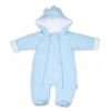 Baby Nellys ® Kombinézka s dvojitým zapínaním, s kapucňou a uškami, sv. modrá Baby Nellys 8596309242231