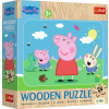 TREFL Drevené puzzle Prasiatko Peppa: Zoznámte sa s roztomilou Peppou 24 dielikov