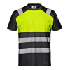 PRAPOR CONTRAST / Reflexné tričko s krátkym rukávom - čierna / žltá L