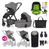 PETITE&MARS Kočárek kombinovaný ICON 2v1 Dove Grey XXL AIR + KIDDY Evoluna i-size 2 + základna (VP-F188451)