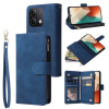 Peňaženkové kožené puzdro Frosted Zipper na Xiaomi Redmi Note 13 - Modrá