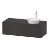 DURAVIT White Tulip závesná skrinka pod umývadlo na dosku vpravo, 1 zásuvka, 1300 x 550 x 408 mm, grafit matný, WT4977R5858