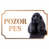 Americký kokeršpaniel - Kovová tabuľka POZOR PES