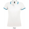 SOL'S | Pasadena Women, Dámske polo, biela - modrá aqua, M