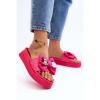 Dámske ružové šľapky s mašľou, BG146P FUSHIA__29996-39 39