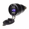 Voltmeter do DIN zásuvky 12/24V - 2x USB nabíjačka