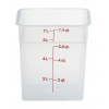 Transparentná polypropylénová nádoba na potraviny CamSquare, Cambro, 7,6 l, 7,6L, Priehľadná, 215x215x(H)230mm