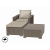 Záhradný nábytok Keter set stôl + kreslo + podnožka California cappuccino, poškodený obal