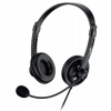 Genius headset - HS-230U, náhlavní, drátový, s mikrofonem, ovládání hlasitosti, délka kabelu 2,4m, USB, černý (31710021401)