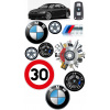 CUKROVÁ TLAČ jedlý obrázok na tortu Cukrová hmota BMW AUTO M BALÍK + POSTAVY +T