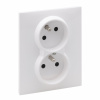LEGRAND Dvojzásuvka SUNO 721182 2X2P+T 16A 250V s clonkami a automatickými svorkami IP20 bílá