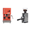 Profitec GO, red + Eureka Mignon Libra 65 All Purpose, CR grey