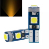 T5 LED žiarovka 3 smd CANBUS žltá DC12V