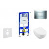GEBERIT Modul na závesné WC s tlačidlom Sigma30, lesklý chróm/chróm mat + Villeroy Boch - WC a doska, DirectFlush, SoftClose, CeramicPlus