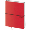 Týždenný diár B6 Flexio červený s gumičkou, 2026