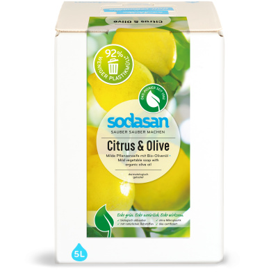 SODASAN BIO tekuté mydlo na ruky Citrón - oliva - 5 litrov 5 litrov