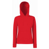 FRUIT OF THE LOOM CLASSIC LADY-FIT HOODED SWEAT / Dámska mikina s dvojvrstvovou kapucňou - červená L