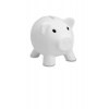 Plastová pokladnička prasátko, bílá