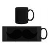 Čierny hrnček moustache