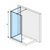 Jika Pure - Sklenená stena L 130 cmx90 cm na sprchovú vaničku 130 cmx90 cm, s úpravou Jika Perla Glass, 1300 mm x 200 mm x 2000 mm H2694240026681