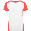 Roly Dámske športové tričko ZOLDER Farba: WHITE/HEATHER FLUOR CORAL, Veľkosť: L