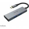 Replikátor portov AKASA USB Type-C 4-in-1 Hub - 2 x USB3.0 Type A + PD Type C s HDMI/AK-CBCA19-18BK (AK-CBCA19-18BK)