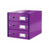 Leitz Box zásuvkový Click - Store 3 zásuvky purpurová