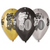 SMART BALLOONS Nafukovacie balóniky, 30 cm, Happy Birthday „50“, mix farieb, 5 ks 8595681501165