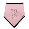 Detský bavlnený šatka na krk Baby Nellys, Baby Little Star - ružový Baby Nellys