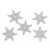 Filcová snehová vločka s trblietkami, priemer 75 mm 5 ks