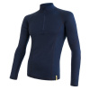 SENSOR MERINO DF pánské triko dl. rukáv zip deep blue - XL
