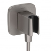 Hansgrohe Držiak sprchy FixFit Q s prípojkou na hadicu, brúsený čierny chróm 26887340