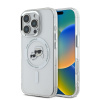 Zadný kryt Karl Lagerfeld IML K&CH Heads Metal Frame MagSafe pre iPhone 16 Pro Max Transparent