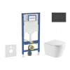 Geberit Duofix Set predstenovej inštalácie, klozetu Nefia a dosky softclose, tlačidlo Sigma20, matná čierna/čierna SANI11CA5162