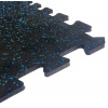 Gumená podlaha puzzle dvojvrstvová 96,5x96,5x1,5cm čierna farba + 15% modré EPDM