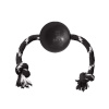 KONG Extreme Ball With Rope L - odolná loptička na šnúrke pre psov, čierna 8cm