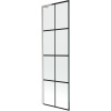 Mexen Next L, 1-krídlová vaňová zástena 60 x 150 cm, 6mm číre sklo-čierny vzor, 6mm číre sklo, profil brúsená oceľ, 895-060-000-03-77-97