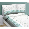 Bellatex obliečky krep 80/561 tyrkysový květ s pruhem 140x200 70x90