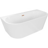Mexen Oval+, voľne stojaca vaňa ku stene 170 x 80 cm, biela lesklá, medená matná prepad, 52681708000-65
