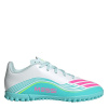 adidas F50 Club Childrens Astro Turf Football Boots Wht/Pink/Blue C12 (30.5)