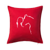 Kôň a ja silueta - Vankúš 50x50 - 50x50 - Vrátane výplne ( Červená )