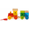 Drevený vláčik s kockami Train Eichhorn lokomotíva so zvukom 11 dielov od 12 mes