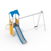 Playground System Detské ihrisko z nerezu so šmykľavkou a hojdačkou - 11412