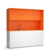 PLAN Kuchynka NIKA s drezom a batériou 1963 x 600 x 2000 mm, oranžová, ľavé