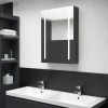 LED kúpeľňová zrkadlová skrinka žiarivá čierna 50x13x70 cm-ForU-326496